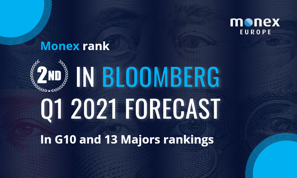 Monex Europe ranks 2nd in Bloomberg’s G10 and 13 Majors rankings