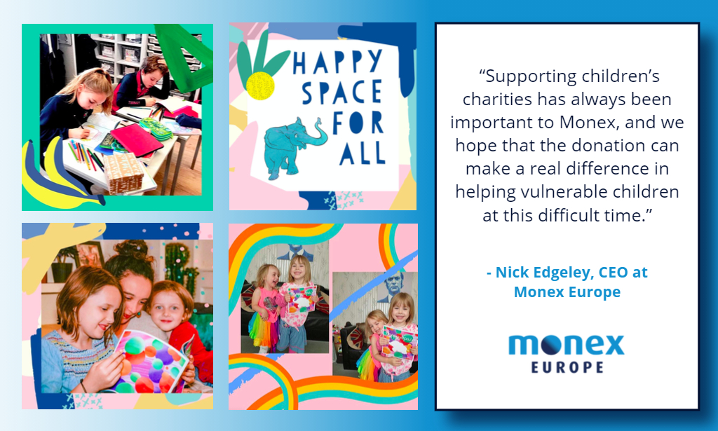 Monex Europe supports children’s mental health charity “Happy Space” in a mission to raise £20,000